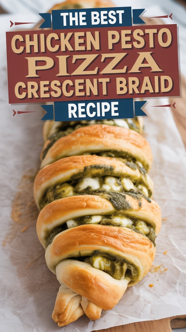 Chicken Pesto Pizza Crescent Braid