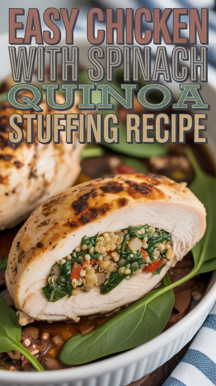 Chicken with Spinach Quinoa Stuffing
