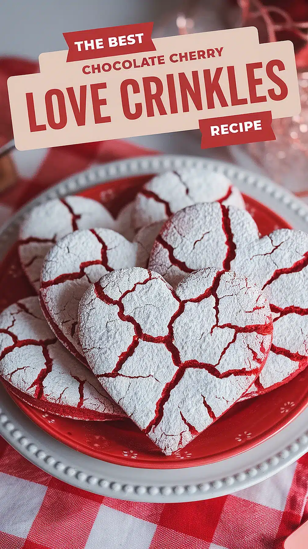 Chocolate Cherry Love Crinkles