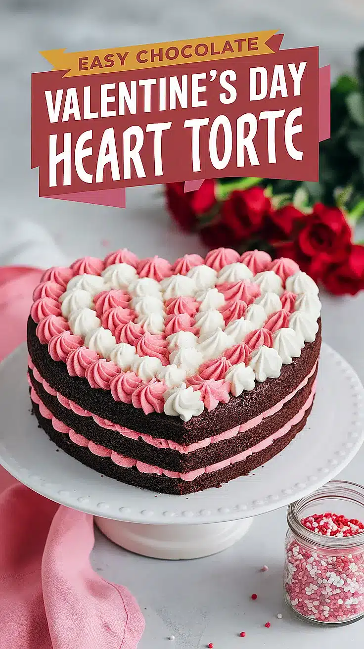 Chocolate Valentine’s Day Heart Torte