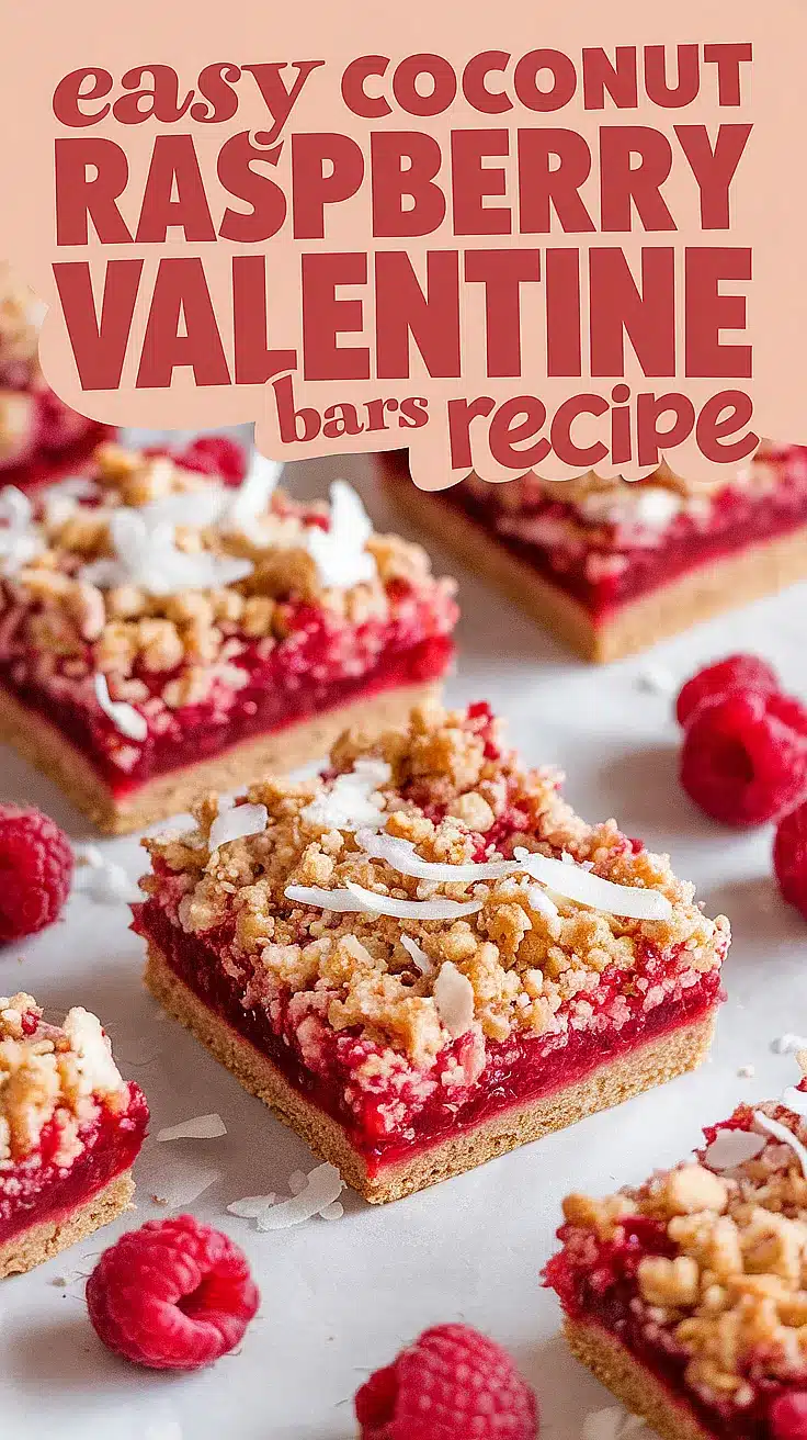 Coconut Raspberry Valentine Bars