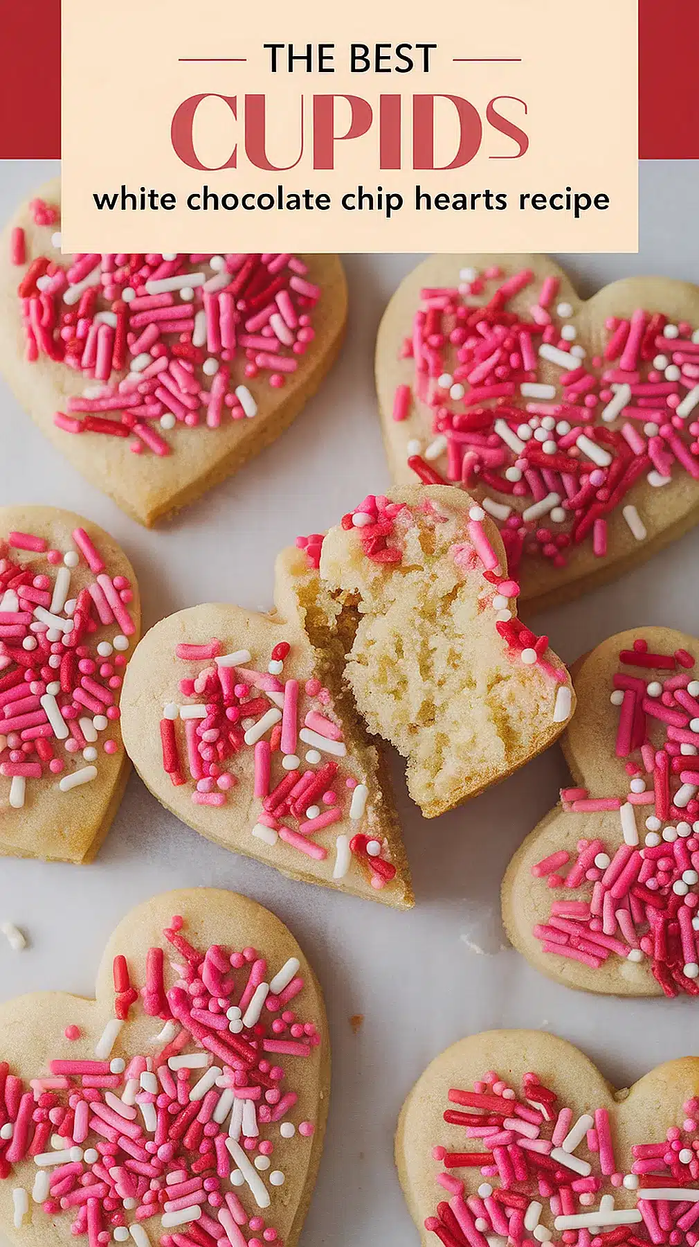 Cupid's White Chocolate Chip Hearts