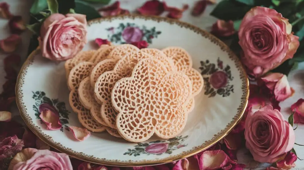 Rose Petal Almond Lace Cookies