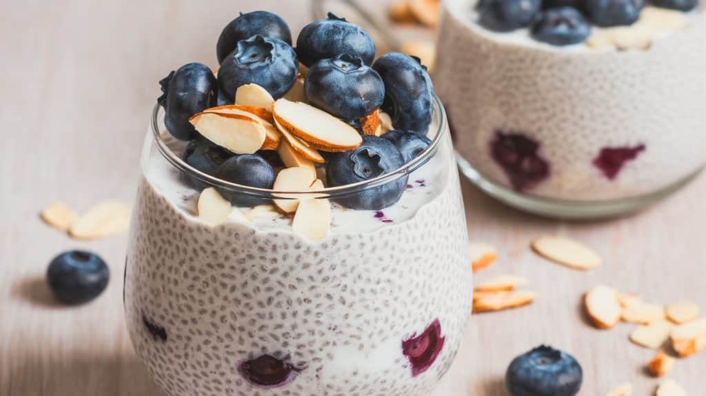 Chia and Blueberry Overnight Pudding