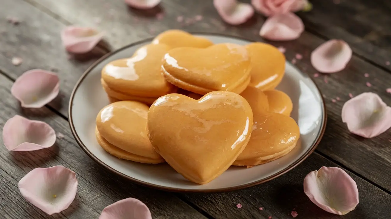 Honey Glazed Valentine Rounds on a rustic plate surrounded by rose petals.