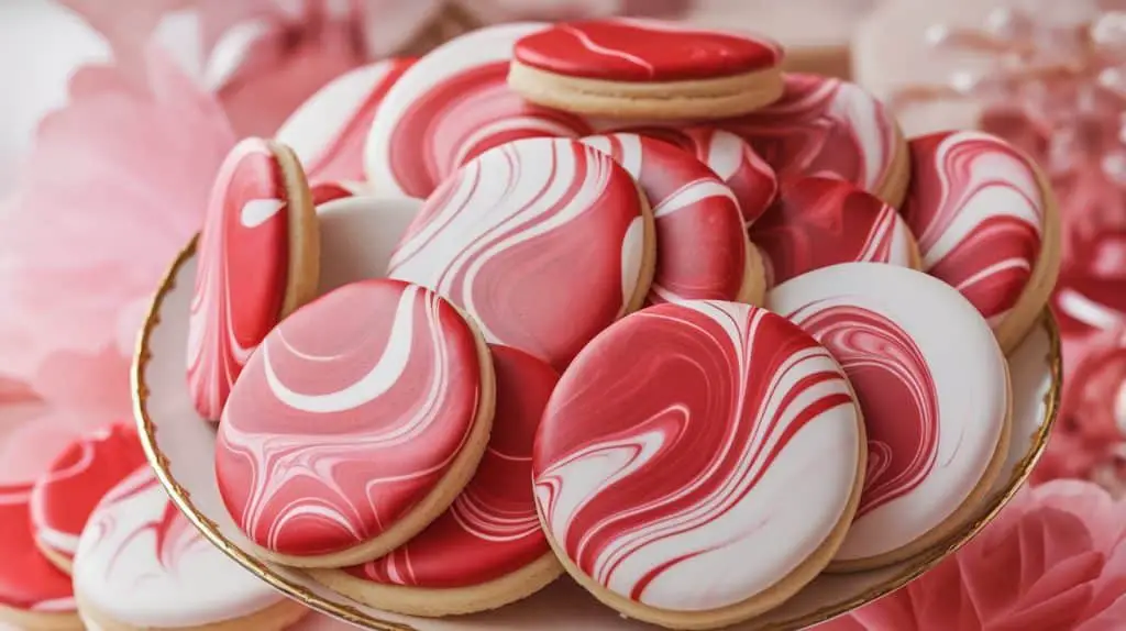 Marbled Red and White Sugar Cookies