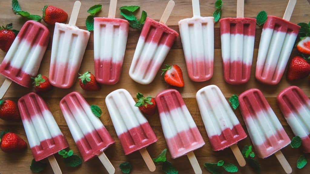 Strawberry Coconut Milk Ice Pops