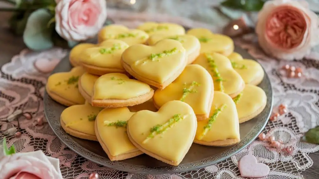 Passionfruit Glazed Heart Cookies