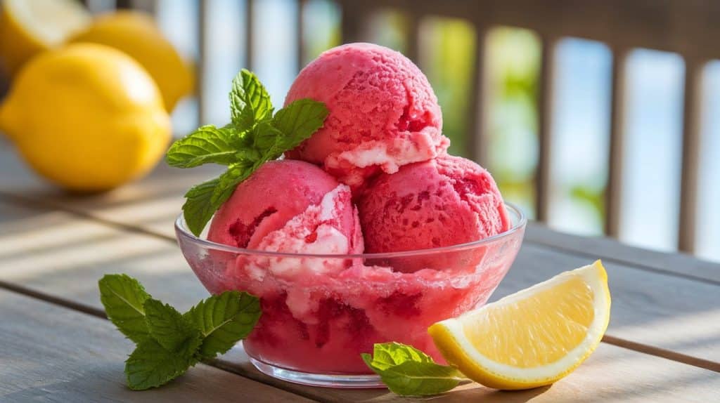 Chilled Raspberry Lemonade Sorbet