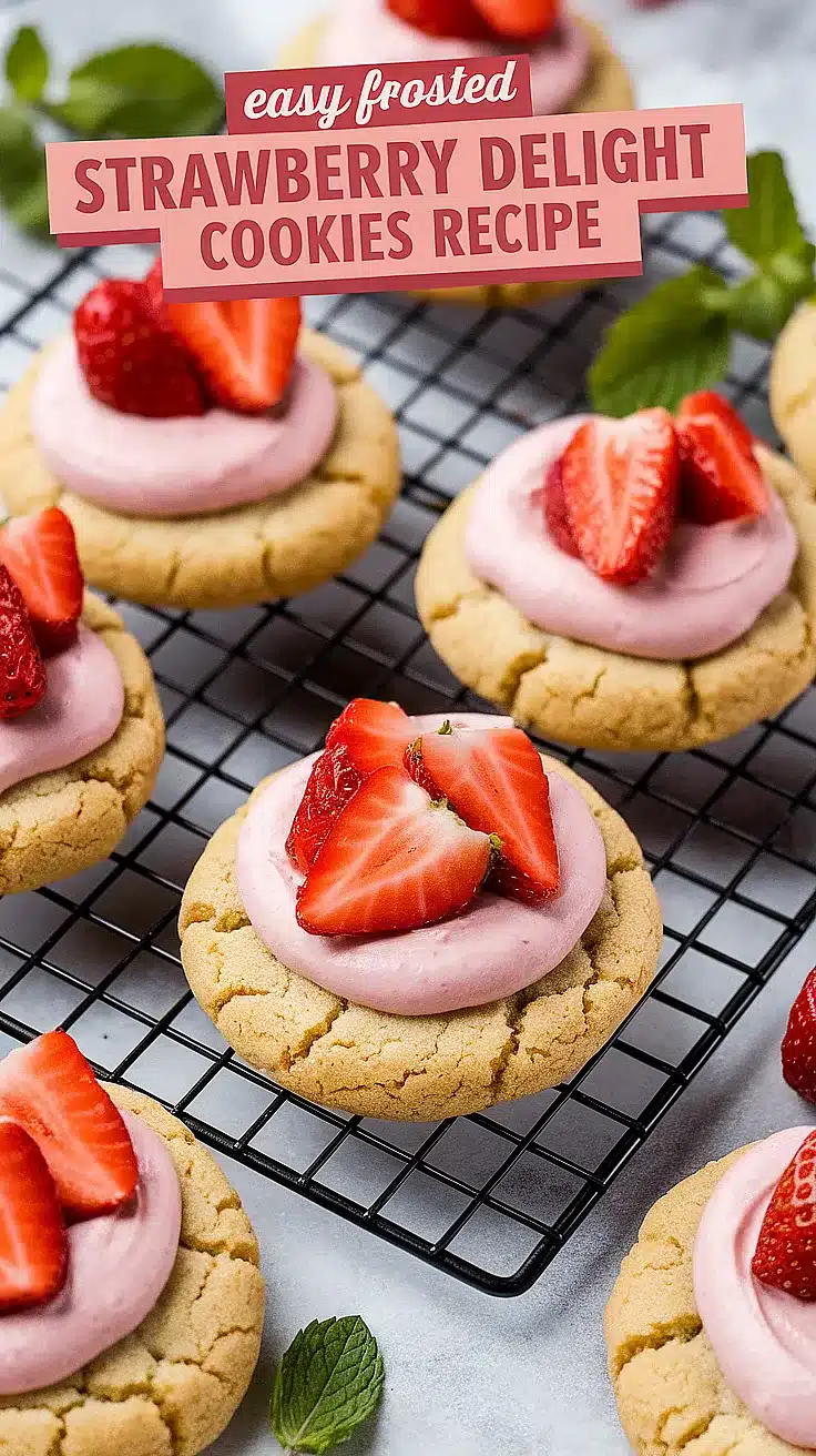 Frosted Strawberry Delight Cookies