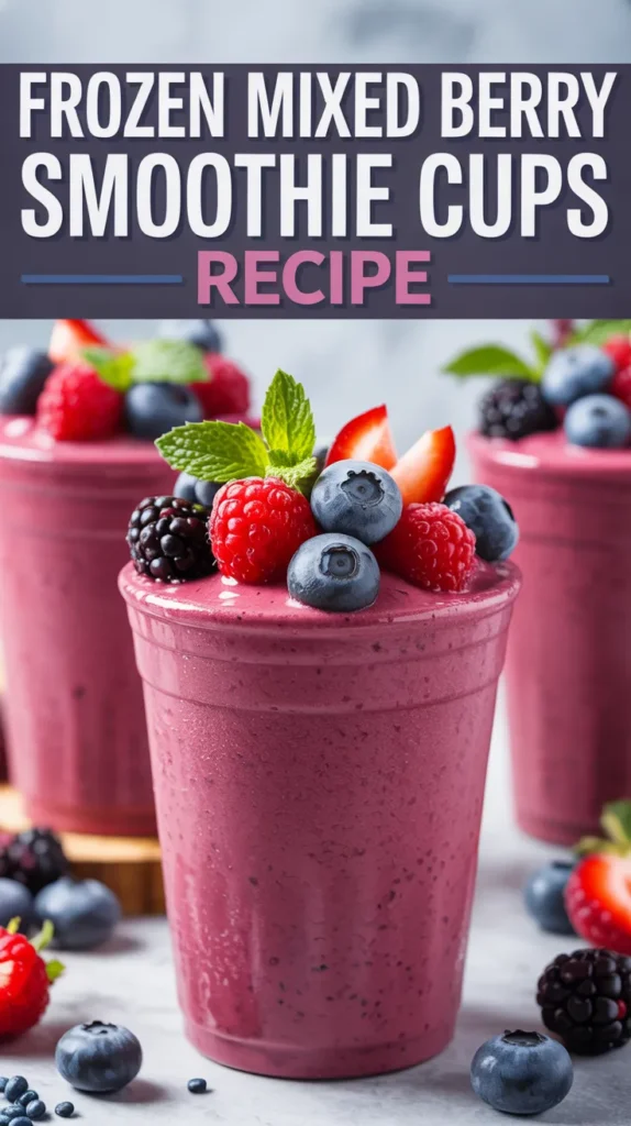 Frozen Mixed Berry Smoothie Cups