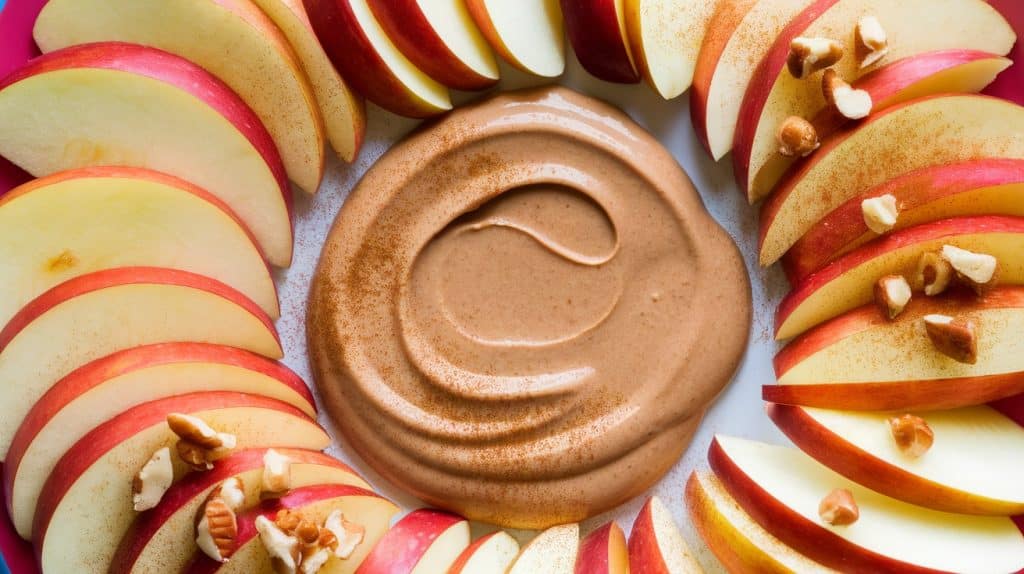 Apple Slices with Cinnamon Almond Butter