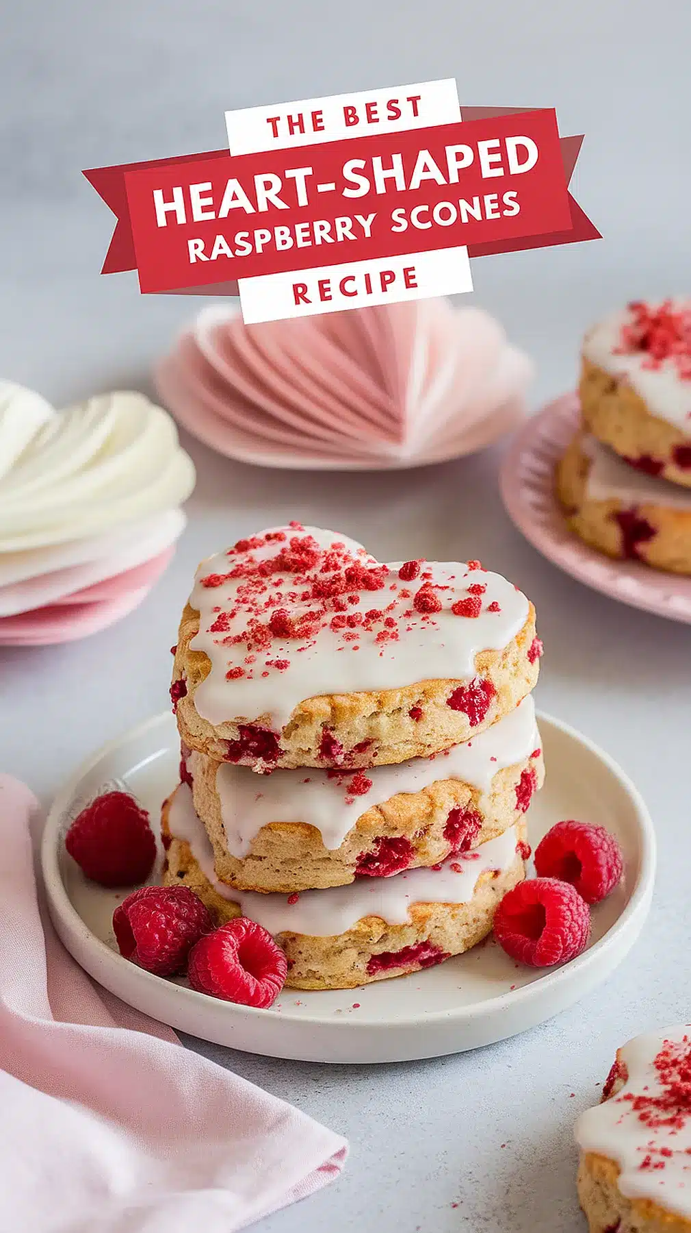 Heart-Shaped Raspberry Scones