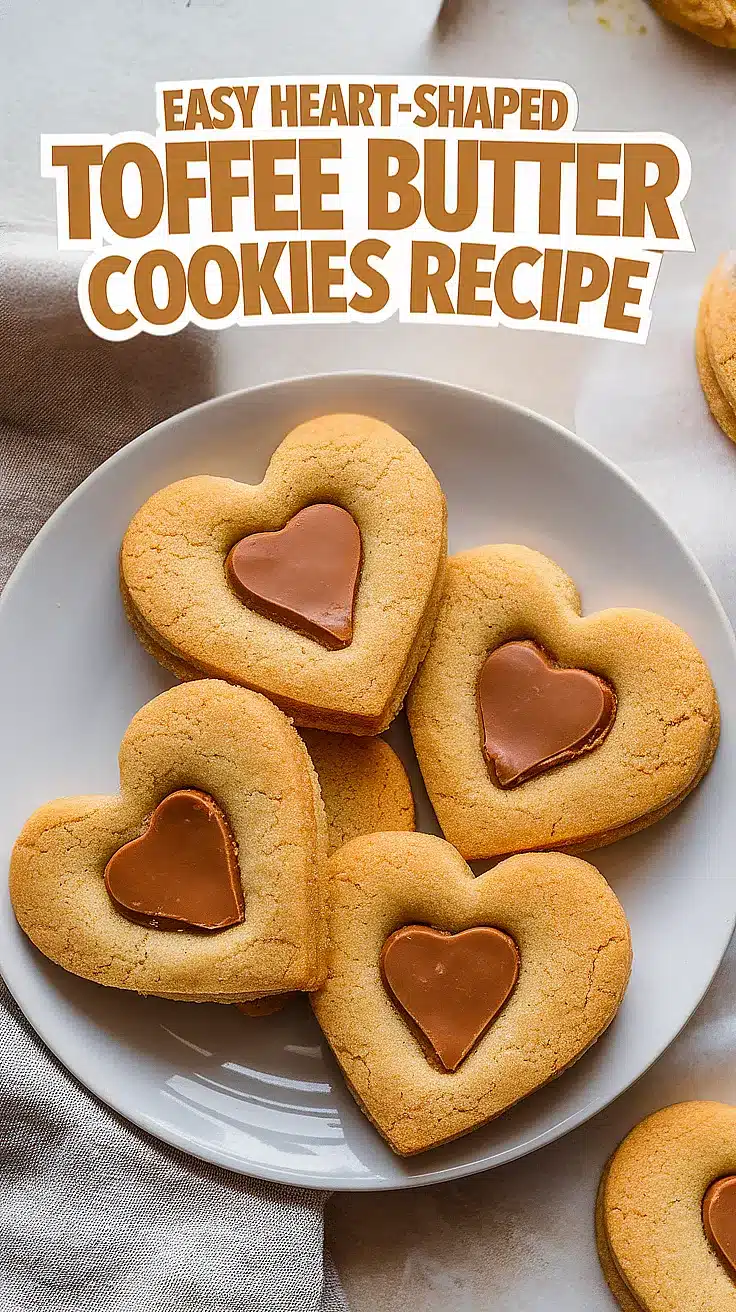 Heart-Shaped Toffee Butter Cookies