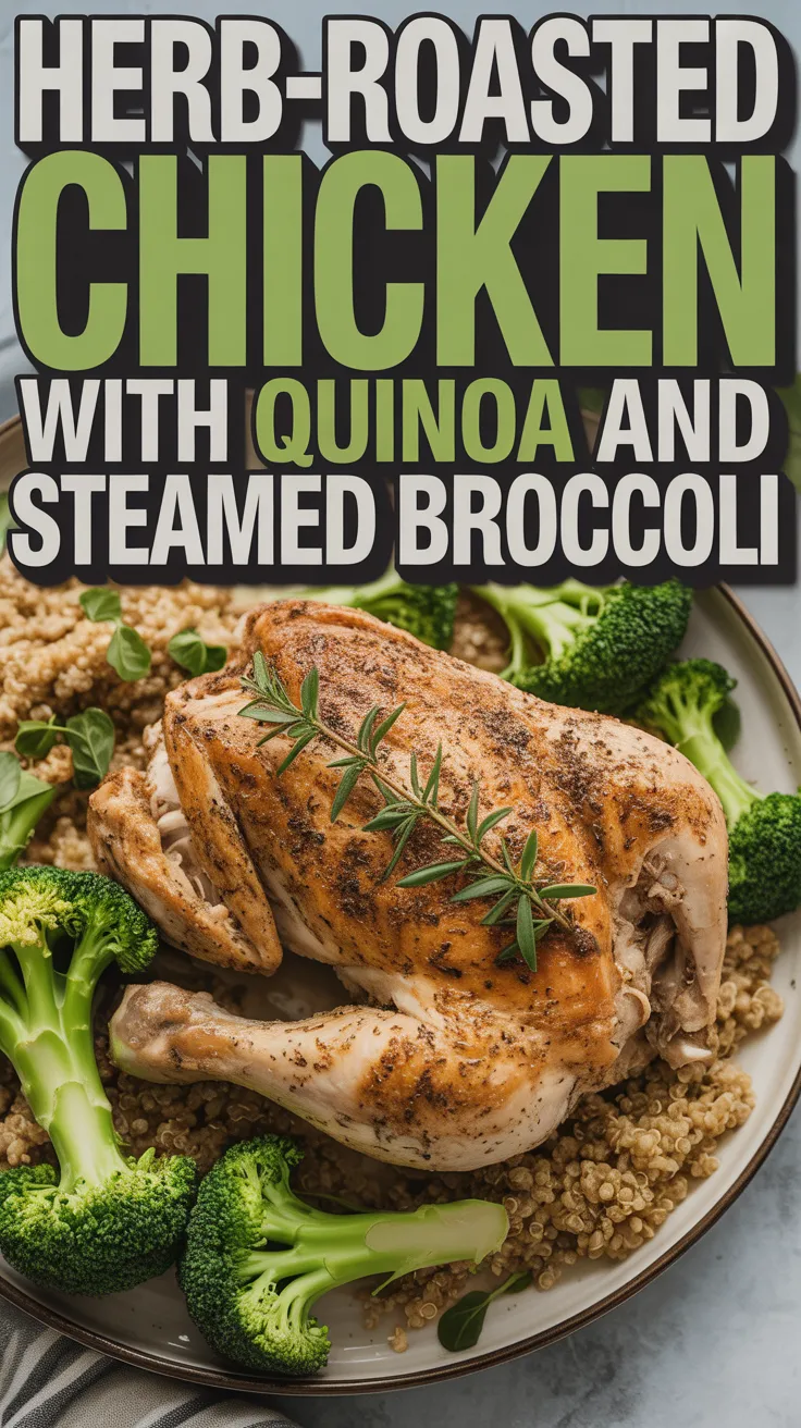 Herb-Roasted Chicken with Quinoa and Steamed Broccoli