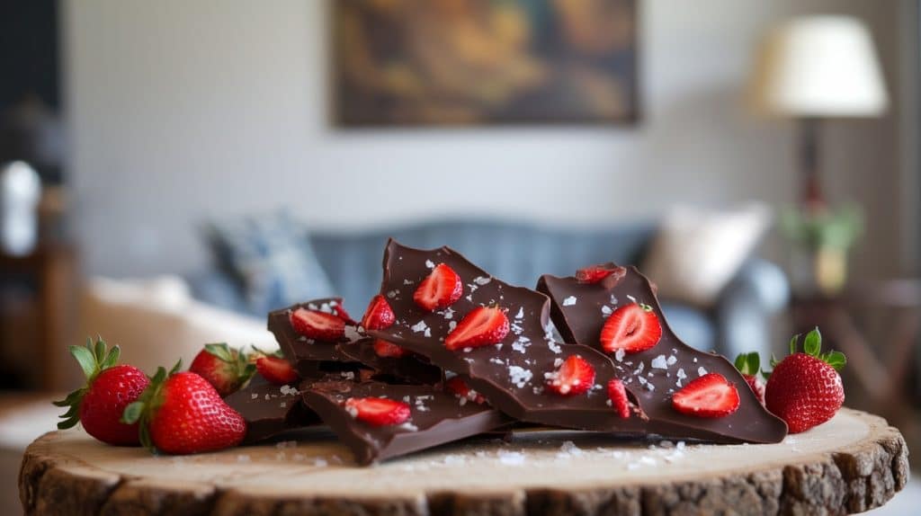 Dark Chocolate Strawberry Bark