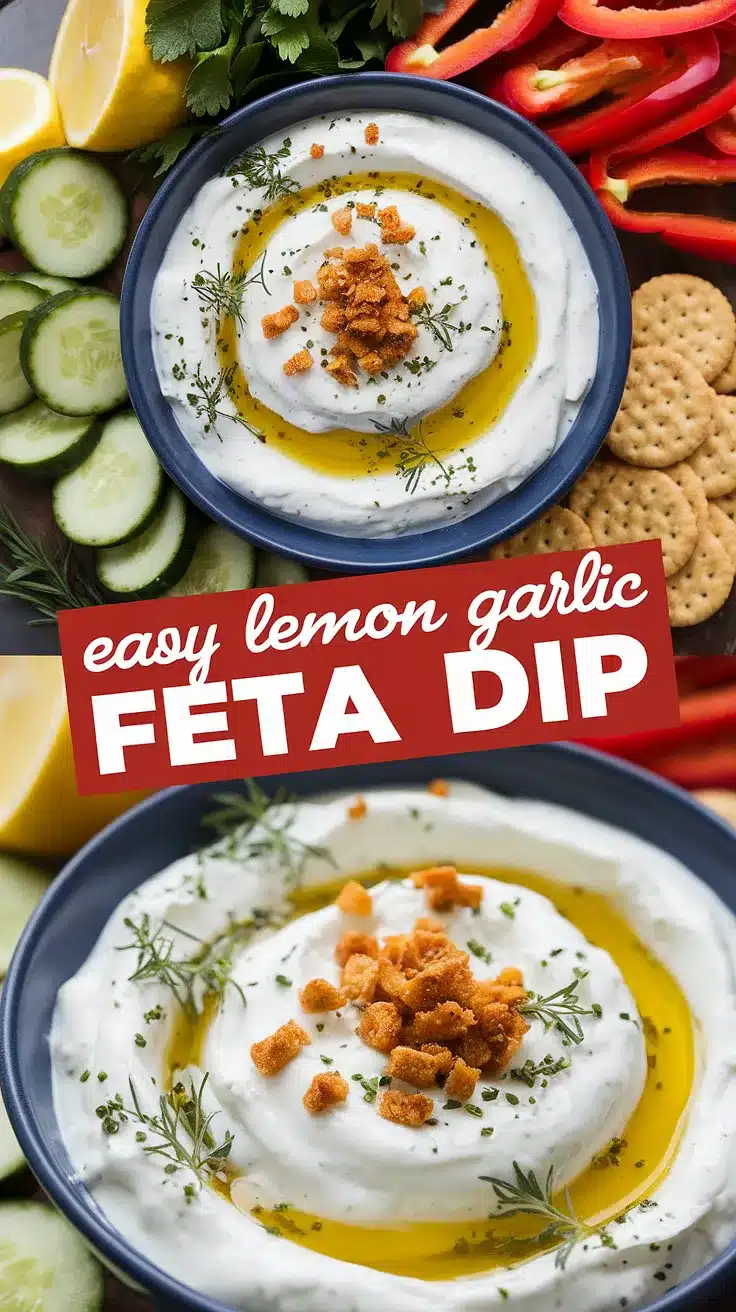 Lemon Garlic Feta Dip