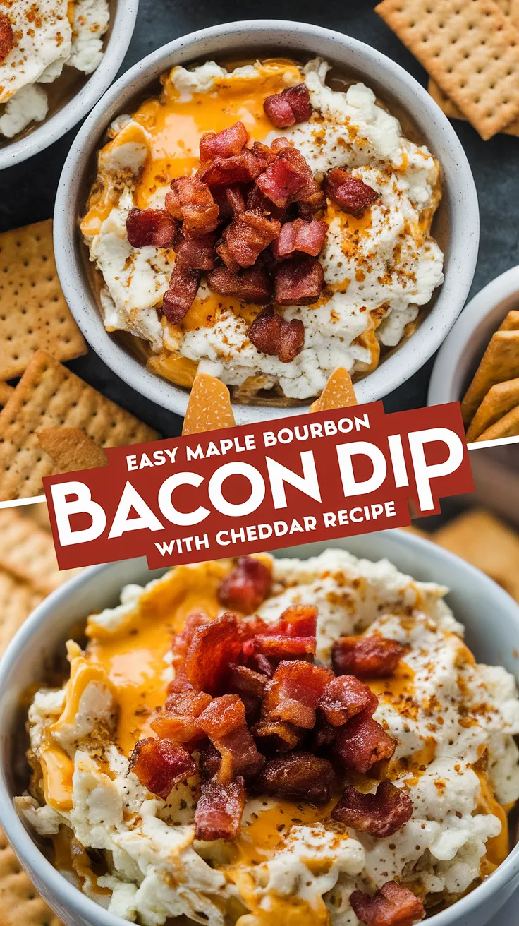 Maple Bourbon Bacon Dip with Cheddar