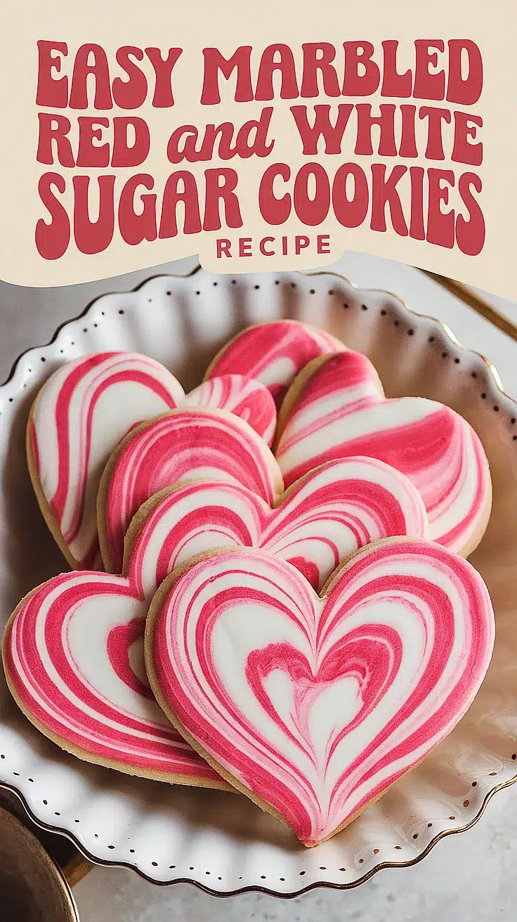 Marbled Red and White Sugar Cookies