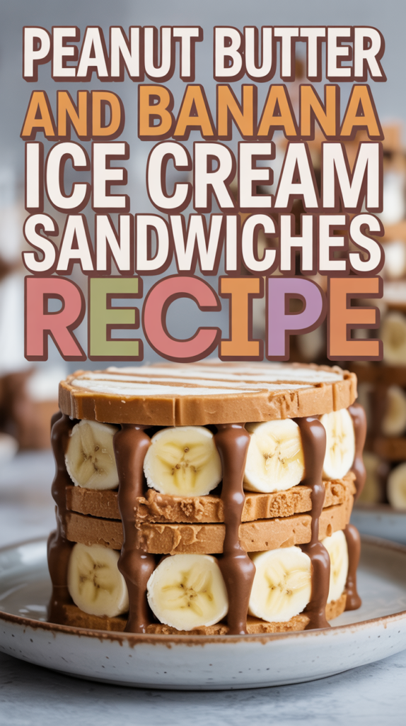 Peanut Butter and Banana Ice Cream Sandwiches
