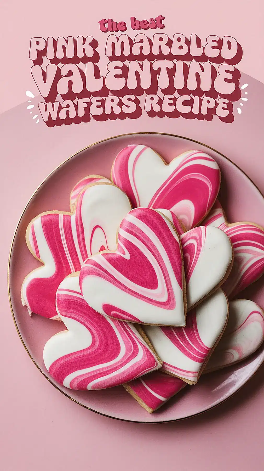 Pink Marbled Valentine Wafers