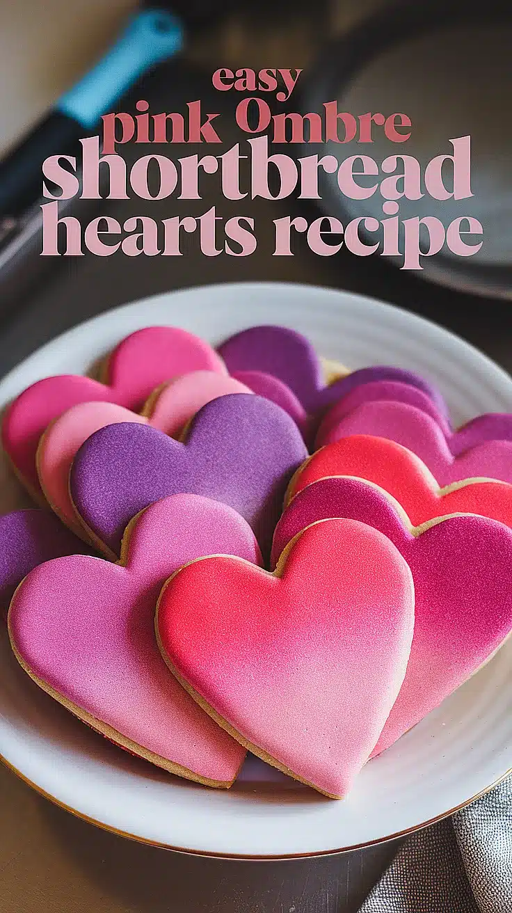 Pink Ombre Shortbread Hearts