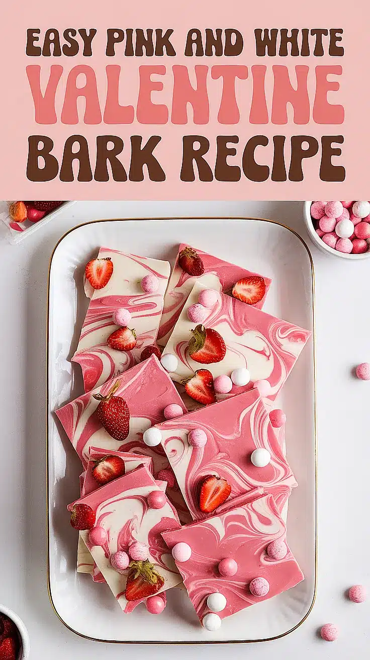 Pink and White Valentine Bark