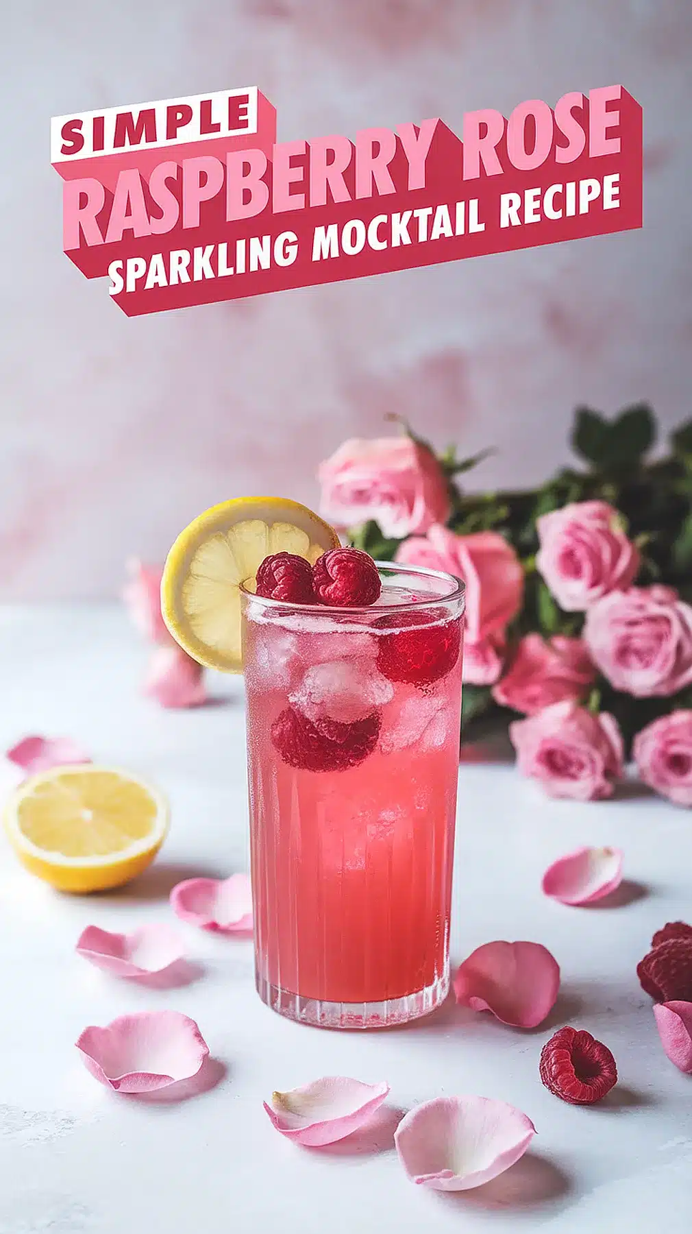 Raspberry Rose Sparkling Mocktail