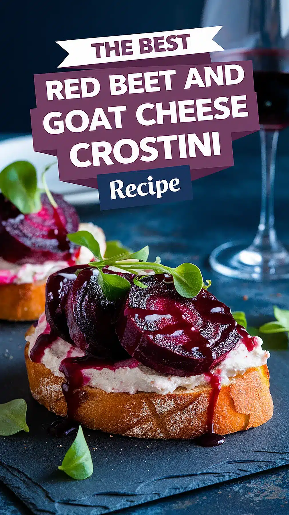 Red Beet and Goat Cheese Crostini