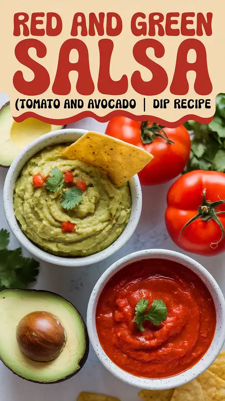 Red and Green Salsa (Tomato and Avocado) Dip