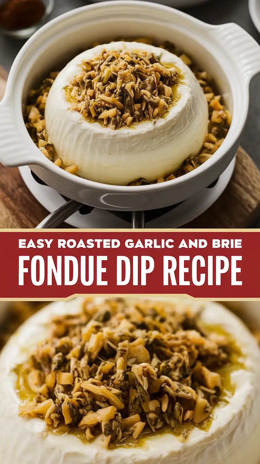 Roasted Garlic and Brie Fondue Dip