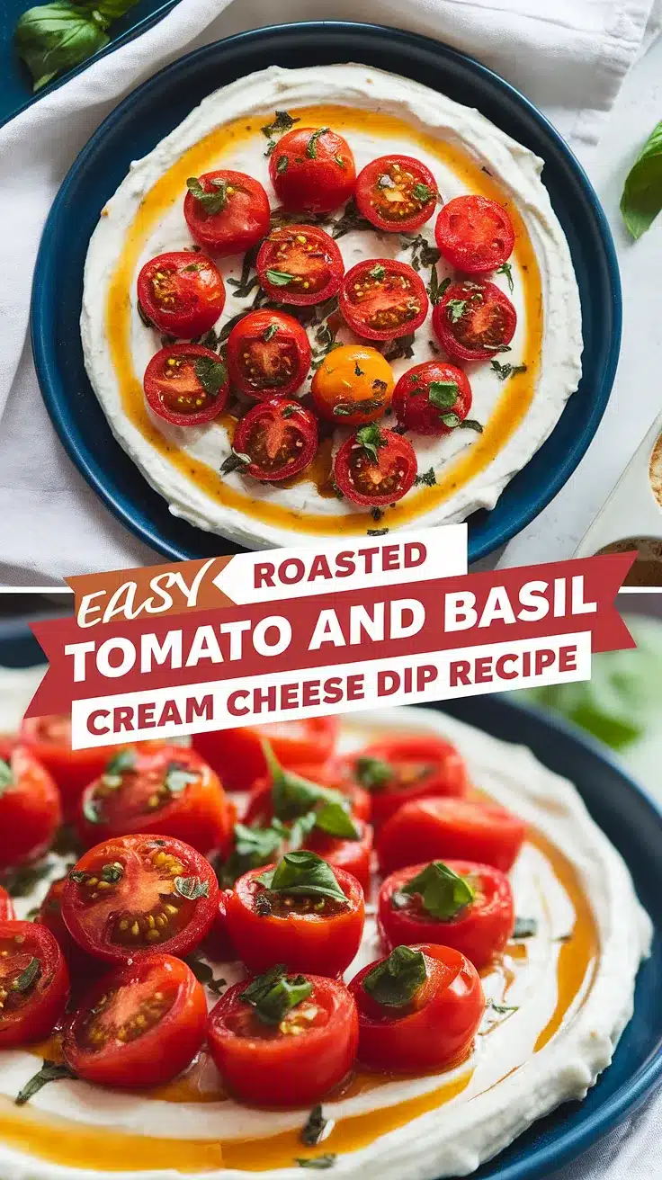 Roasted Tomato and Basil Cream Cheese Dip