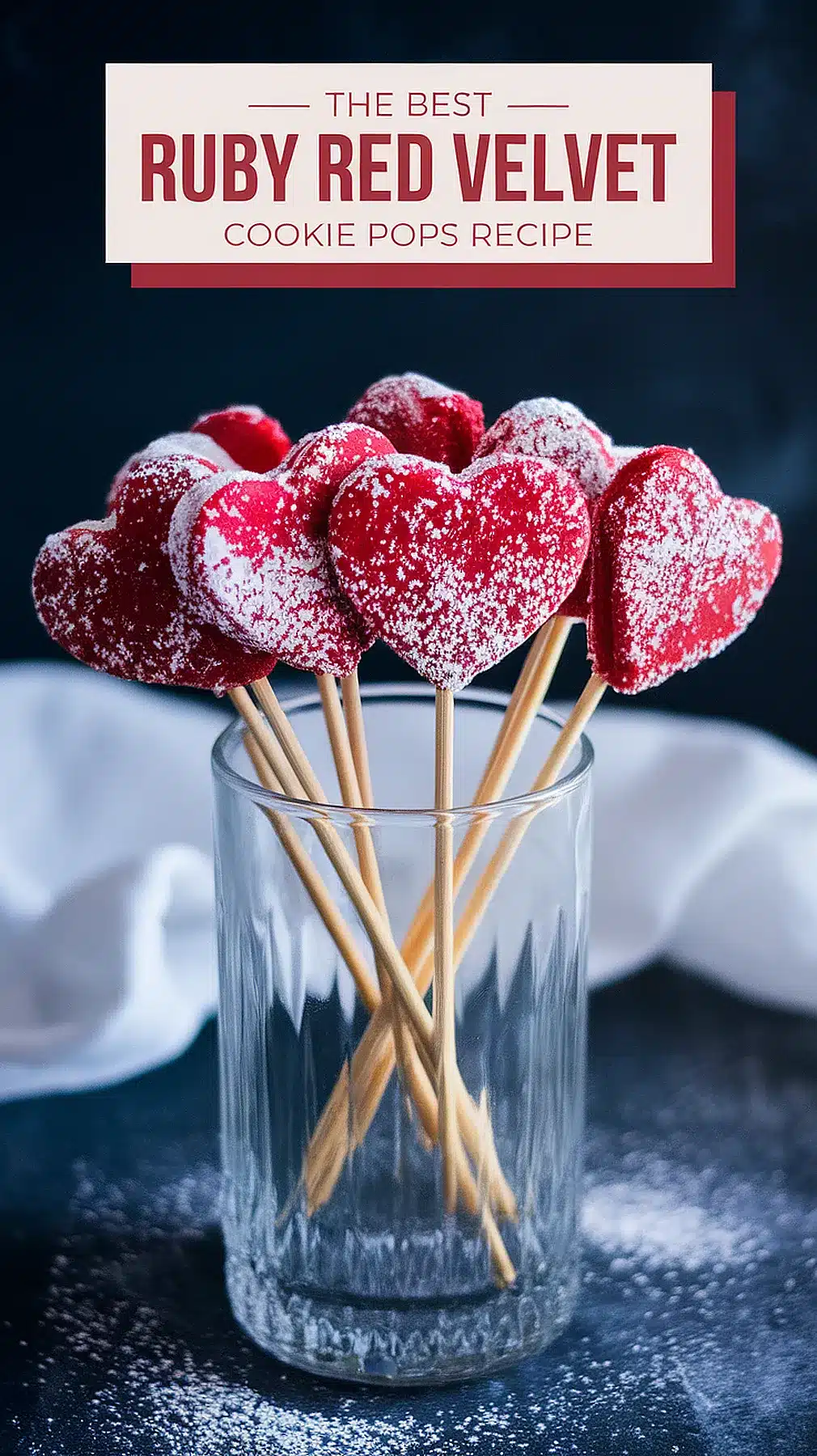 Ruby Red Velvet Cookie Pops