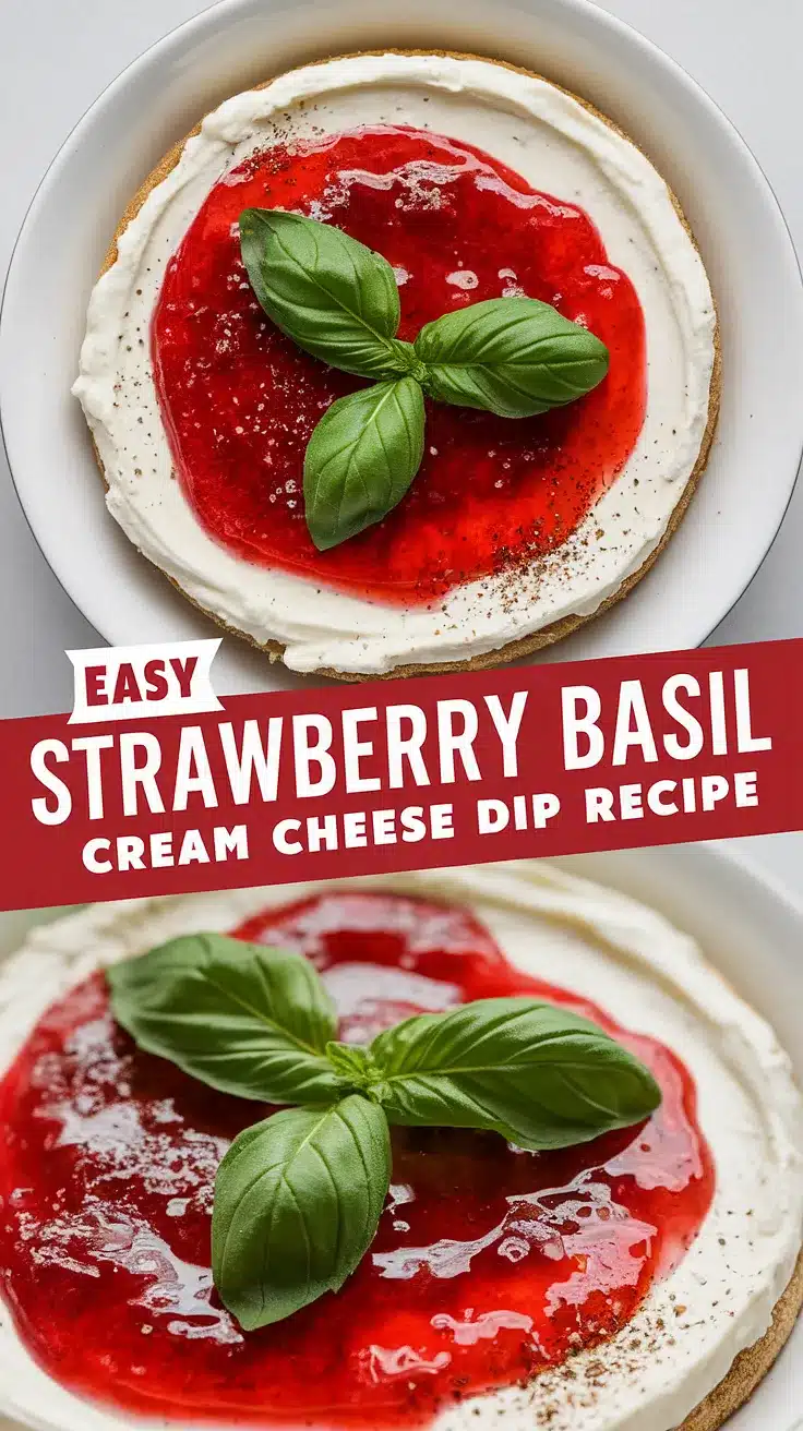 Strawberry Basil Cream Cheese Dip