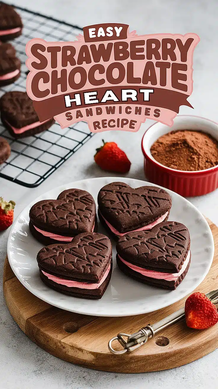 Strawberry Chocolate Heart Sandwiches