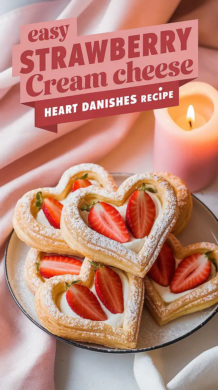 Strawberry Cream Cheese Heart Danishes