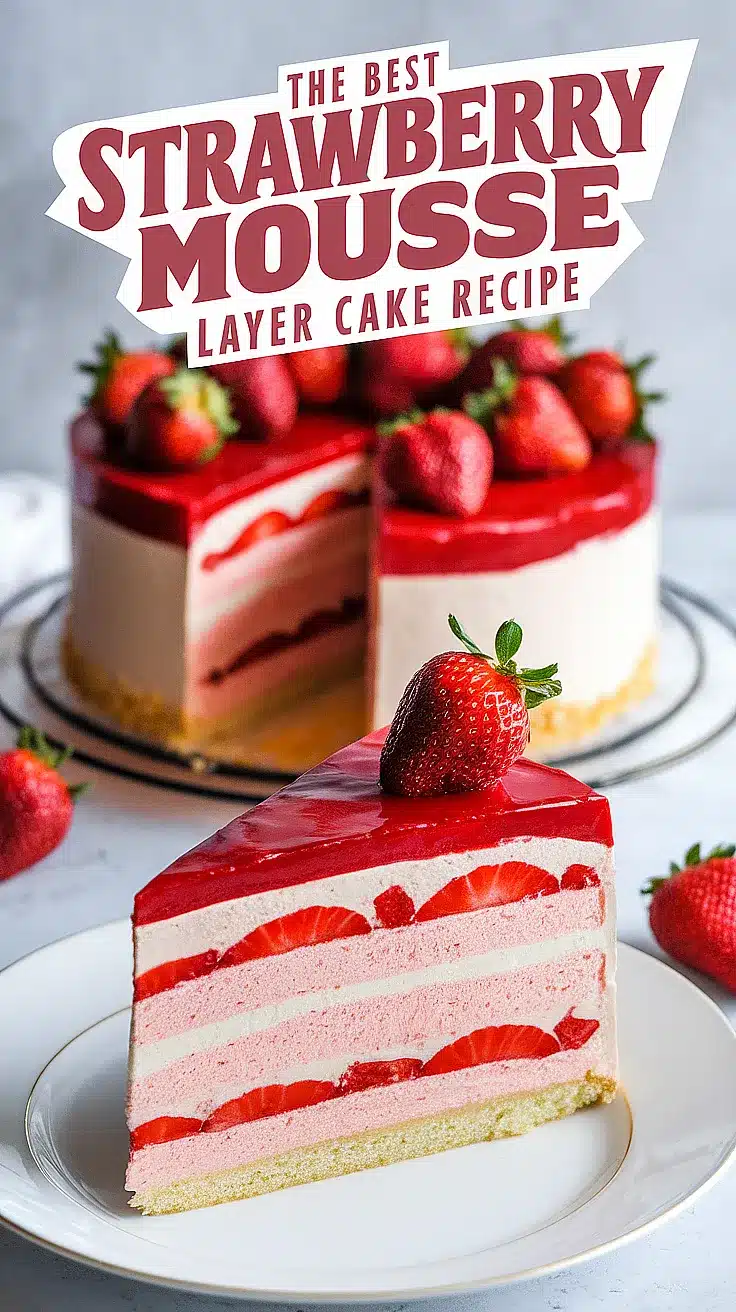 Strawberry Mousse Layer Cake