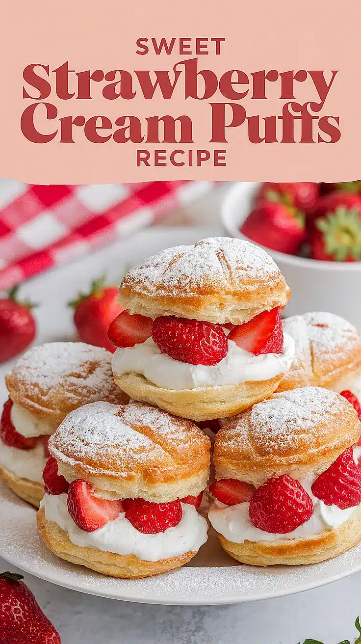 Sweet Strawberry Cream Puffs