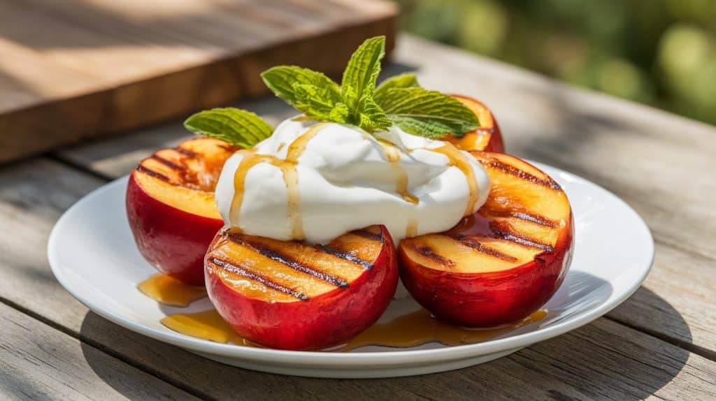 Grilled Nectarines with Honey Yogurt