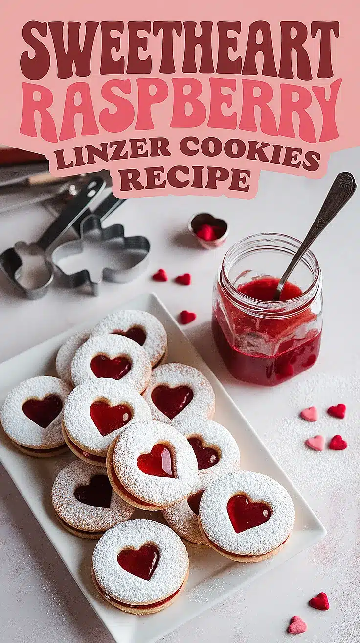 Sweetheart Raspberry Linzer Cookies