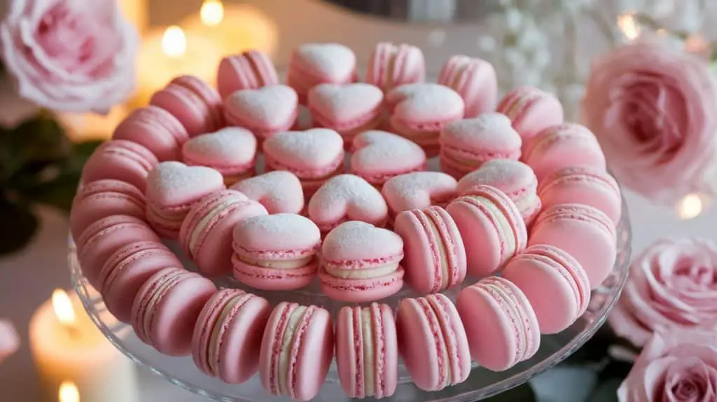 Pink Champagne Macaron Hearts