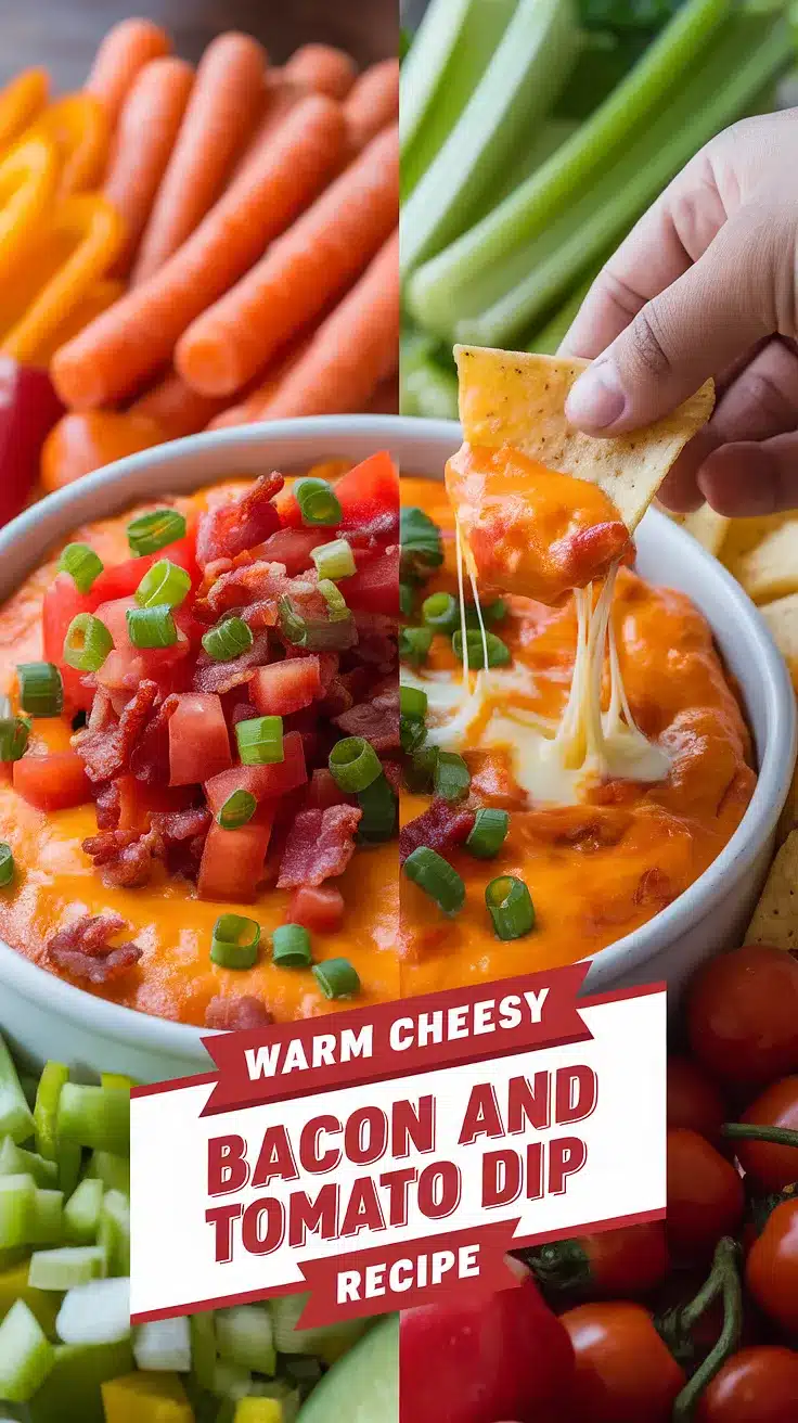 Warm Cheesy Bacon and Tomato Dip