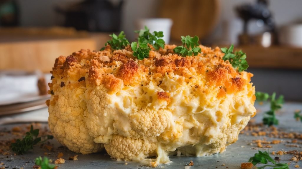 Vegan Cheesy Cauliflower Bake Recipe
