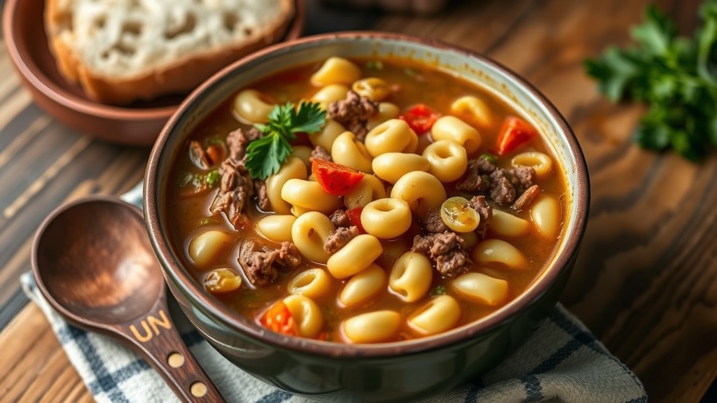 Beefy Macaroni Soup