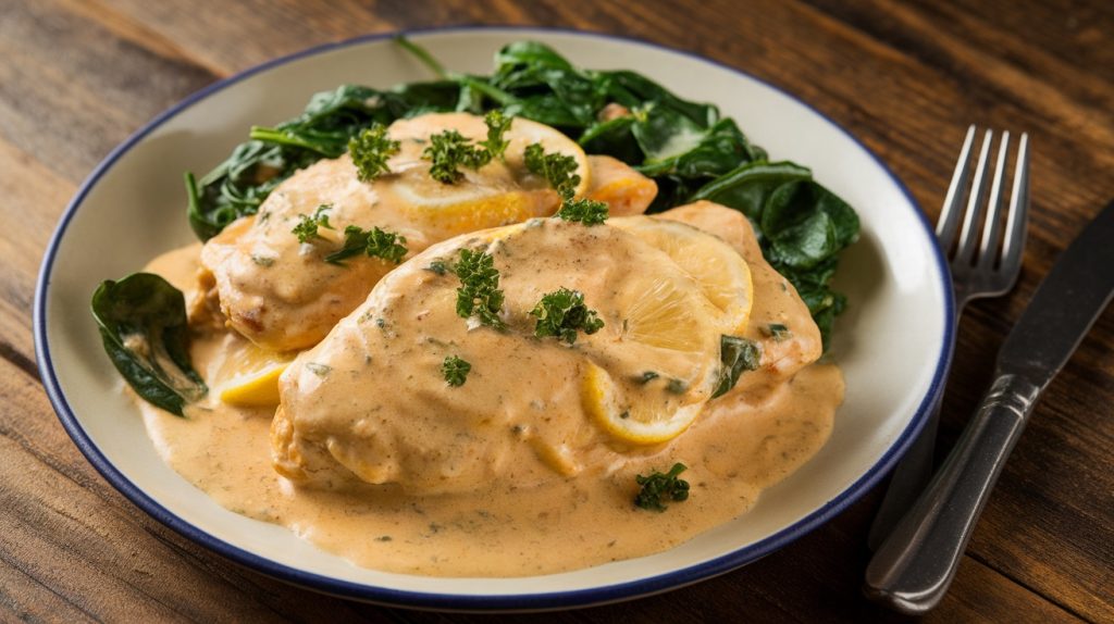 Creamy Lemon Chicken with Spinach