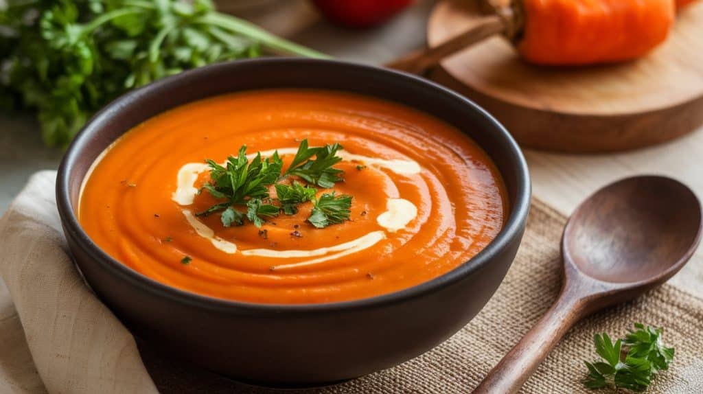 Vegan Roasted Carrot Soup with Lentils