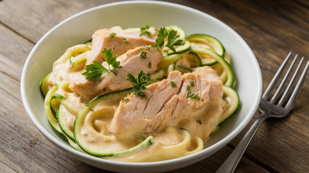 Gluten-Free Chicken Alfredo with Zucchini Noodles