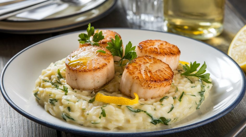 Seared Scallops with Lemon Herb Risotto