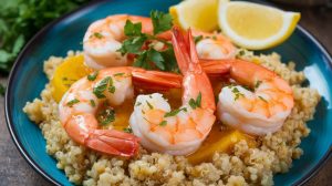 Lemon Garlic Shrimp with Quinoa Pilaf