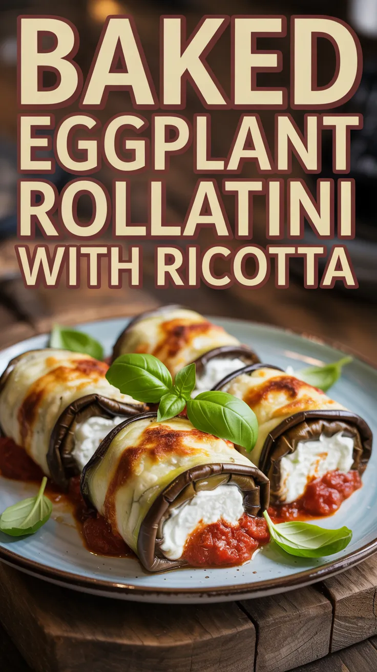 Baked Eggplant Rollatini with Ricotta